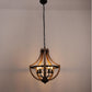 Modern Geometric 5-Light Chandelier, Black and White Wood Finish, Industrial Hanging Light Fixture for Dining Table
