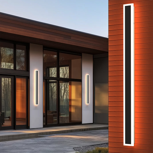 37 in. 1-Light Black Linear Integrated LED Outdoor Wall Light Waterproof Porch Light Wall Lantern Sconce 3000/6000K