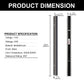 37 in. 1-Light Black Linear Integrated LED Outdoor Wall Light Waterproof Porch Light Wall Lantern Sconce 3000/6000K