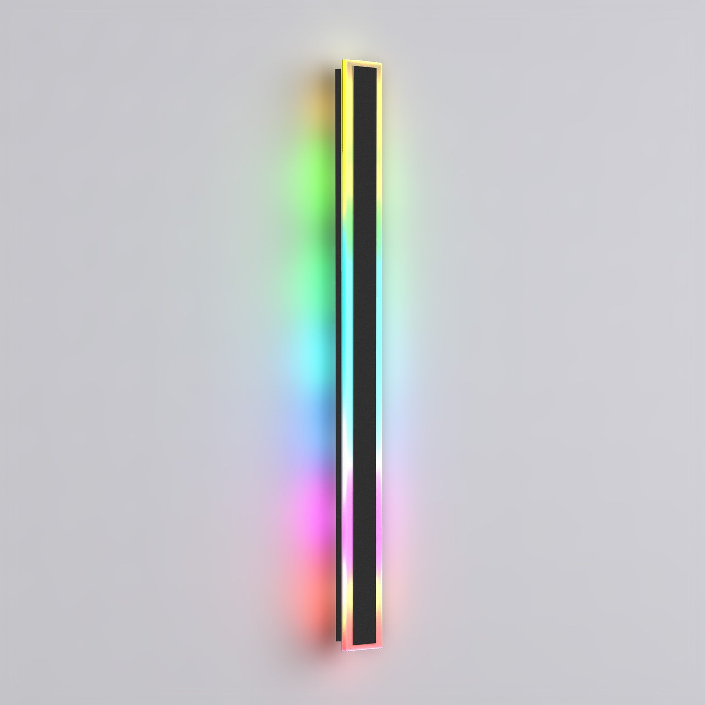 37 in. 1-Light Black Modern Integrated RGB LED Outdoor Wall Light, Waterproof Porch Lantern Sconce for Garden