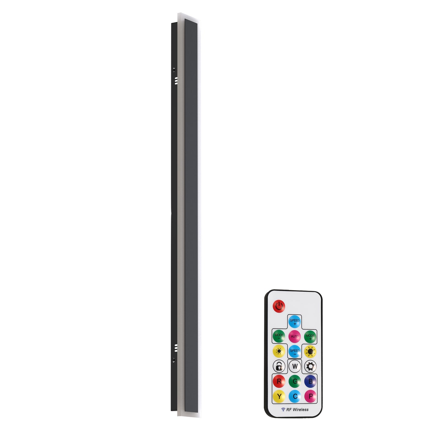 37 in. 1-Light Black Modern Integrated RGB LED Outdoor Wall Light, Waterproof Porch Lantern Sconce for Garden