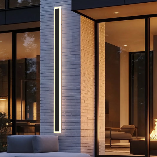 43 in. 30W 1-Light Matte Black Modern Integrated LED Outdoor Wall Light, Waterproof Porch Lantern 3000K/6000K