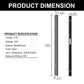 43 in. 30W 1-Light Matte Black Modern Integrated LED Outdoor Wall Light, Waterproof Porch Lantern 3000K/6000K