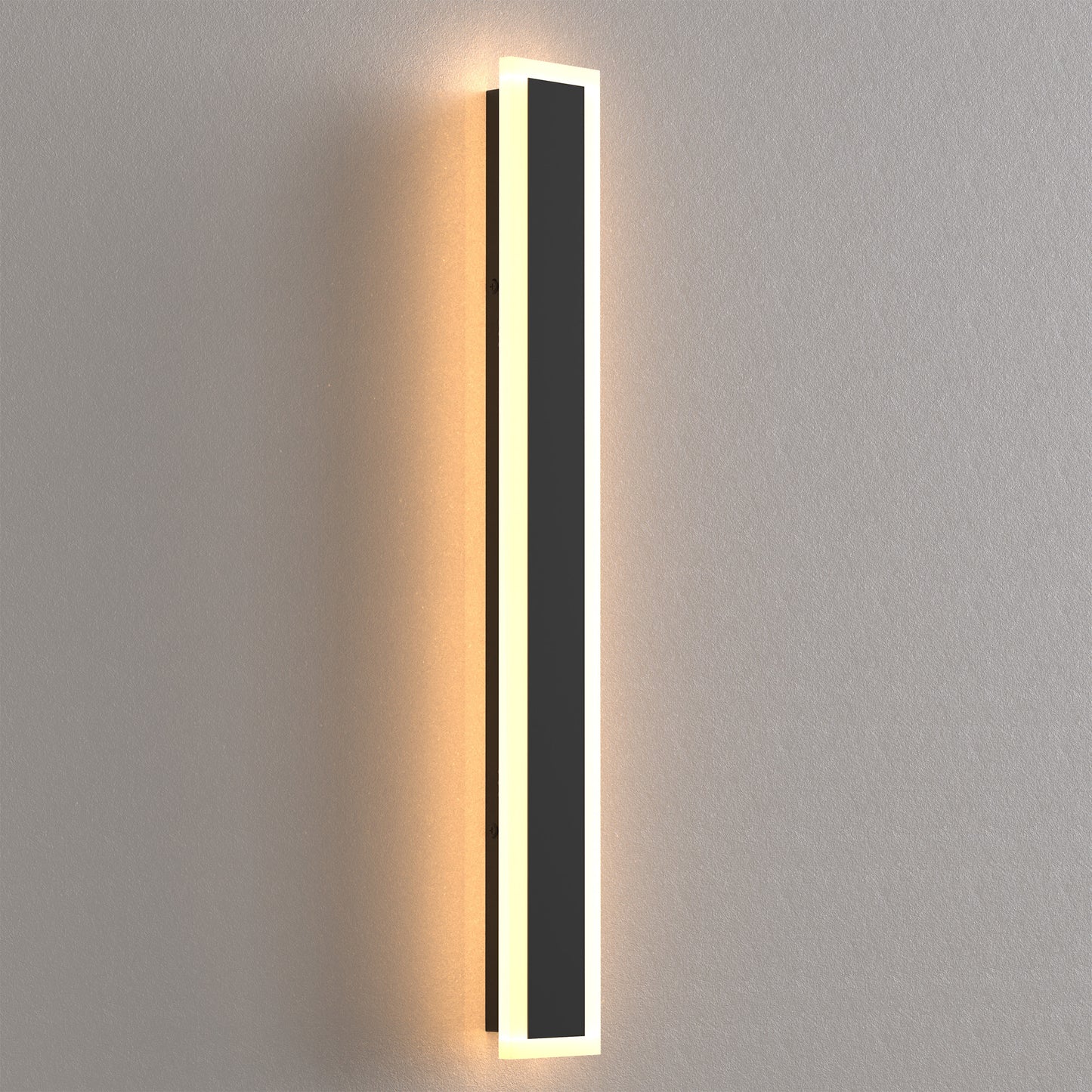 24 in. 1-Light Black Modern Integrated LED Outdoor Wall Light, Waterproof Porch Lantern Sconce for Garden