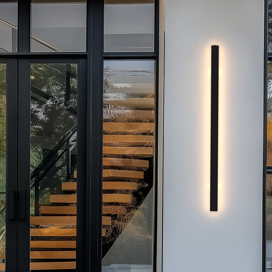 39 in. 30-Watt Black Outdoor Hardwired Linear Waterproof 3000/4500/6000K Integrated LED Wall Lantern Sconce