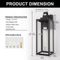 18 in. 2-Pack Large Black Dusk to Dawn Outdoor Waterproof Lantern Wall Lights with Clear Glass Shade(T30 Bulbs Included)