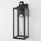 18 in. 2-Pack Large Black Dusk to Dawn Outdoor Waterproof Lantern Wall Lights with Clear Glass Shade(T30 Bulbs Included)