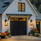 18 in. 2-Pack Large Black Dusk to Dawn Outdoor Waterproof Lantern Wall Lights with Clear Glass Shade(T30 Bulbs Included)
