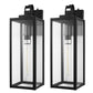 20 in. 2-Pack Large Black Outdoor Wall Lantern Sconce Waterproof with Dusk to Dawn for Porch LED Bulbs Included