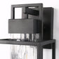 1-Light Modern Black Outdoor Wall Lantern Sconce with Clear Glass, T10 LED Bulbs Included(2-Pack)