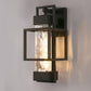 1-Light Modern Black Outdoor Wall Lantern Sconce with Clear Glass, T10 LED Bulbs Included(2-Pack)