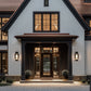 1-Light Modern Black Outdoor Wall Lantern Sconce with Clear Glass, T10 LED Bulbs Included(2-Pack)