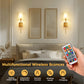 6 in. 1-Light Gold Wall Sconces with Bulbs, Rechargeable Wireless Wall Sconces Dimmable with Remote for Bedroom (2-Pack)