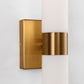 18 in. 2-Light Modern Gold Double Tube Wall Sconce, Sleek Up and Down Light Fixture for Bathroom, Bedroom, or Hallway