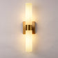 18 in. 2-Light Modern Gold Double Tube Wall Sconce, Sleek Up and Down Light Fixture for Bathroom, Bedroom, or Hallway