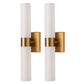 18 in. 2-Light Modern Gold Double Tube Wall Sconce, Sleek Up and Down Light Fixture for Bathroom, Bedroom, or Hallway