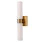 18 in. 2-Light Modern Gold Double Tube Wall Sconce, Sleek Up and Down Light Fixture for Bathroom, Bedroom, or Hallway