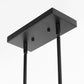 5-Light Dimmable Matte Black Linear Rectangle Chandelier Kitchen Island Pendant Light with Clear Glass Shade