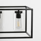 5-Light Dimmable Matte Black Linear Rectangle Chandelier Kitchen Island Pendant Light with Clear Glass Shade