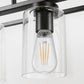 5-Light Dimmable Matte Black Linear Rectangle Chandelier Kitchen Island Pendant Light with Clear Glass Shade