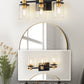 20 in. 3-Light Black Gold Bathroom Vanity Light with Clear Glass Shades for Mirror and Vanity
