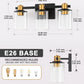 20 in. 3-Light Black Gold Bathroom Vanity Light with Clear Glass Shades for Mirror and Vanity