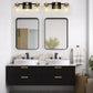 20 in. 3-Light Black Gold Bathroom Vanity Light with Clear Glass Shades for Mirror and Vanity
