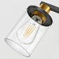 27 in. 4 Light Bathroom Vanity Light, Modern Black and Gold Bathroom Lights Fixtures Over Mirror with Clear Glass Shade