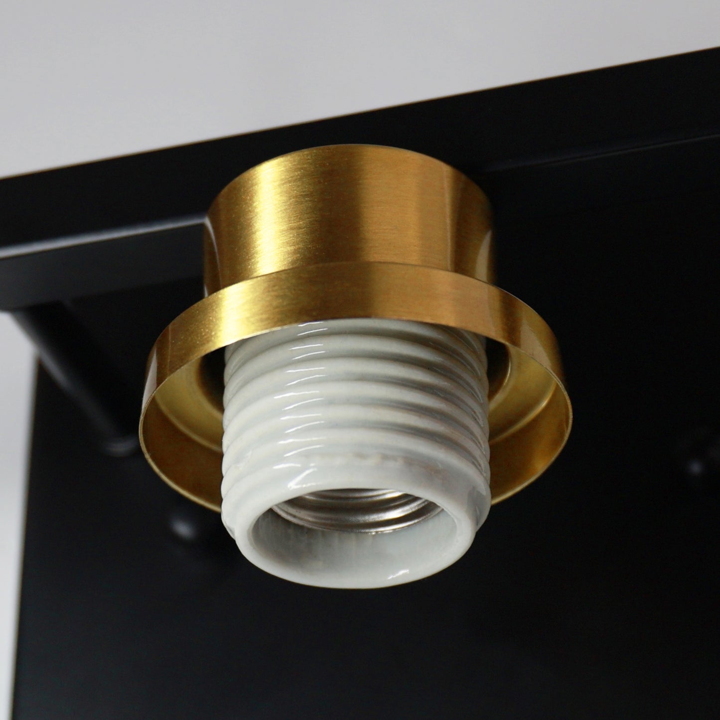27 in. 4 Light Bathroom Vanity Light, Modern Black and Gold Bathroom Lights Fixtures Over Mirror with Clear Glass Shade