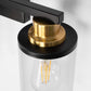 33 in. 5 Light Bathroom Vanity Light,Black and Gold Light with Clear Glass Shade, Black Wall Sconce for Bathroom,Bedroom