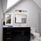 33 in. 5 Light Bathroom Vanity Light,Black and Gold Light with Clear Glass Shade, Black Wall Sconce for Bathroom,Bedroom