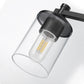28 in. 4 Light Matte Black Industrial Modern Cylinder Vanity Light for Bathroom with Clear Glass Shades