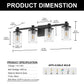28 in. 4 Light Matte Black Industrial Modern Cylinder Vanity Light for Bathroom with Clear Glass Shades