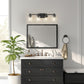 28 in. 4 Light Matte Black Industrial Modern Cylinder Vanity Light for Bathroom with Clear Glass Shades