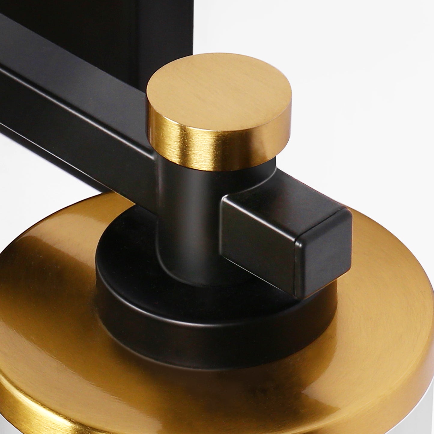 28 in. 4-Light Modern Black and Gold Bathroom Vanity Light with Clear Glass Shades for Bathroom, Bedroom, and Hallway