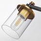 28 in. 4-Light Modern Black and Gold Bathroom Vanity Light with Clear Glass Shades for Bathroom, Bedroom, and Hallway