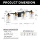 28 in. 4-Light Modern Black and Gold Bathroom Vanity Light with Clear Glass Shades for Bathroom, Bedroom, and Hallway