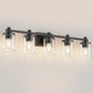 33 in. 5-Light Black Bathroom Vanity Light with Clear Glass Shades for Bathroom, Bedroom, or Hallway