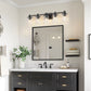 33 in. 5-Light Black Bathroom Vanity Light with Clear Glass Shades for Bathroom, Bedroom, or Hallway