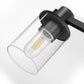 20 in. 3 Light Bathroom Vanity Light, Matte Black Fixtures with Clear Glass Shade, Modern Bathroom Lights Over Mirror