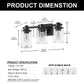 20 in. 3 Light Bathroom Vanity Light, Matte Black Fixtures with Clear Glass Shade, Modern Bathroom Lights Over Mirror