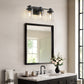 20 in. 3 Light Bathroom Vanity Light, Matte Black Fixtures with Clear Glass Shade, Modern Bathroom Lights Over Mirror