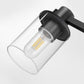 22 in. 4 Light Bathroom Vanity Light, Matte Black Fixtures with Clear Glass Shade, Modern Bathroom Lights Over Mirror