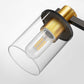 26 in. 4-Light Black Gold Bathroom Vanity Light Fixture, Clear Glass Shade Wall Sconce for Bathroom, Mirror, or Hallway