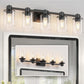 32 in. 5-Light Black Bathroom Vanity Light Fixture with Clear Glass Shades,Vanity Lights for Mirror, Hallway or Bathroom