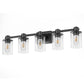 32 in. 5-Light Black Bathroom Vanity Light Fixture with Clear Glass Shades,Vanity Lights for Mirror, Hallway or Bathroom