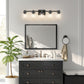32 in. 5-Light Black Bathroom Vanity Light Fixture with Clear Glass Shades,Vanity Lights for Mirror, Hallway or Bathroom