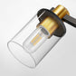 32 in. 5-Light Black Gold Bathroom Vanity Light Fixture, Clear Glass Shade Wall Sconce for Bathroom, Mirror, or Hallway