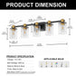32 in. 5-Light Black Gold Bathroom Vanity Light Fixture, Clear Glass Shade Wall Sconce for Bathroom, Mirror, or Hallway