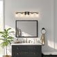 32 in. 5-Light Black Gold Bathroom Vanity Light Fixture, Clear Glass Shade Wall Sconce for Bathroom, Mirror, or Hallway